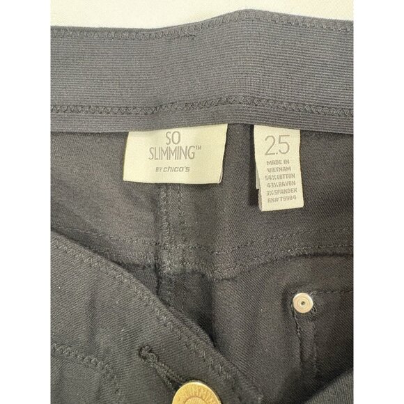 Chico's So Slimming Womens Pants 2.5 Crop US 14 Black - Picture 4 of 5